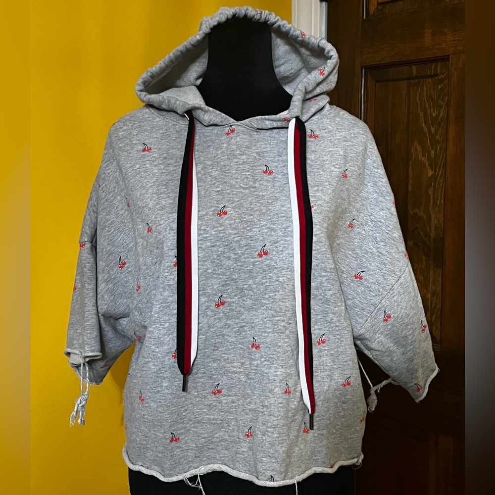 NWOT BETSEY JOHNSON Performance Cherry Cropped Hoodie
